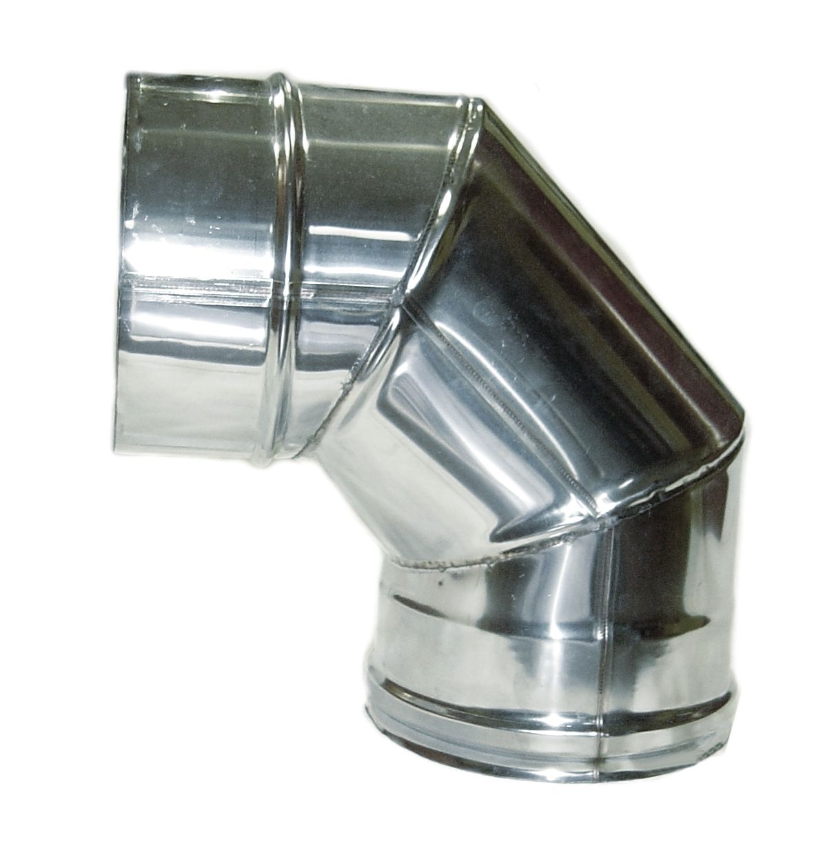 Codo inoxidable  con abrazadera AISI-316 Simple pared  90° diametro 100 mm